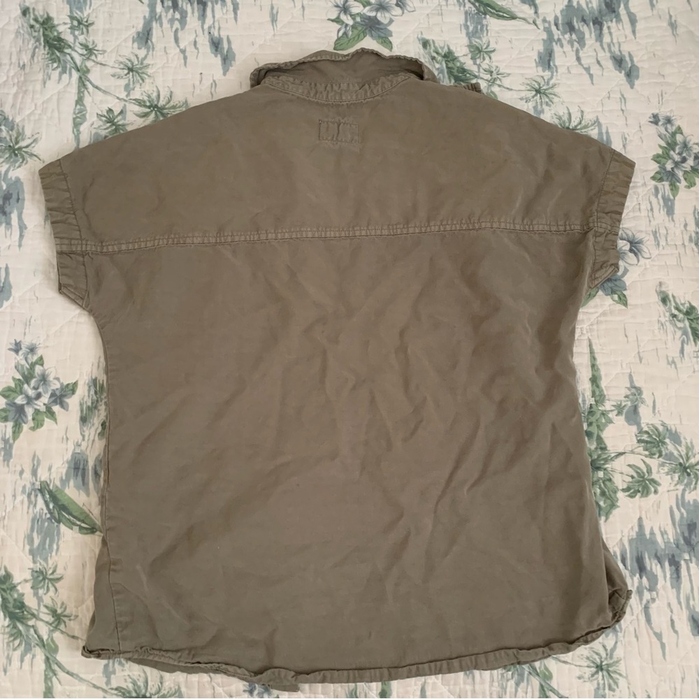 Marine Layer Dana Short-Sleeve Shirt Dusty Sage Olive Green XS Tencel Camp Shirt - Picture 8 of 9